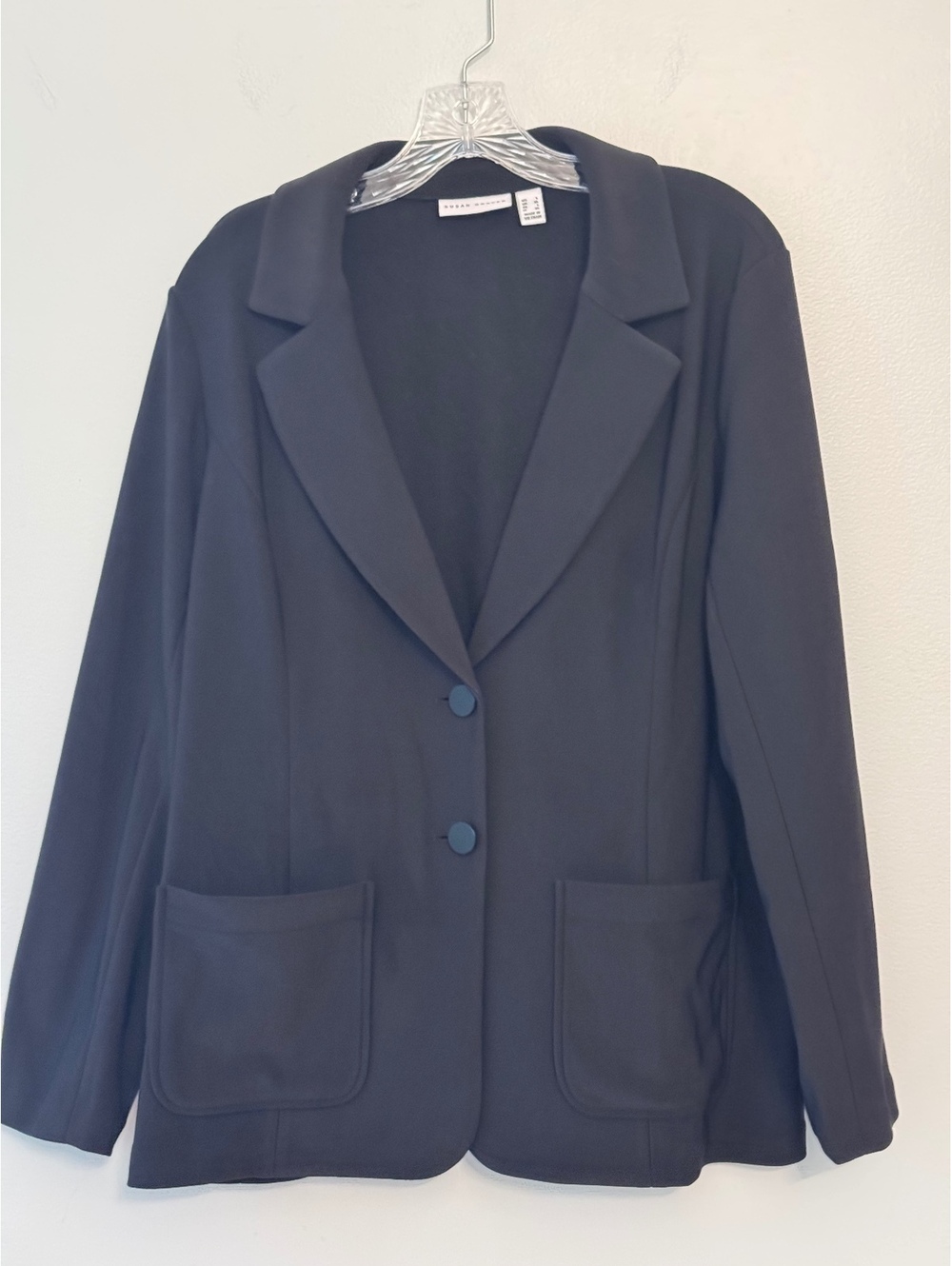 Susan Graver Women's Black Two-Button Blazer Jacket Size L XL